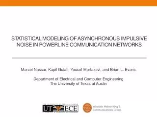 Statistical modeling of asynchronous impulsive noise in powerline communication networks