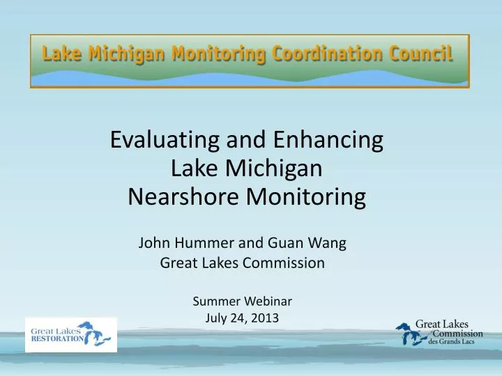 evaluating and enhancing lake michigan nearshore monitoring