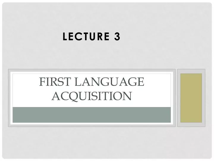 first language acquisition