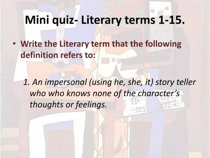mini quiz literary terms 1 15