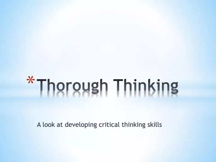 thorough thinking