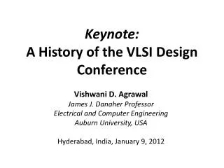 Keynote: A History of the VLSI Design Conference