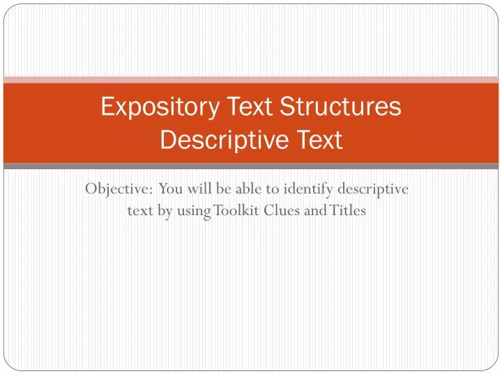expository text structures descriptive text