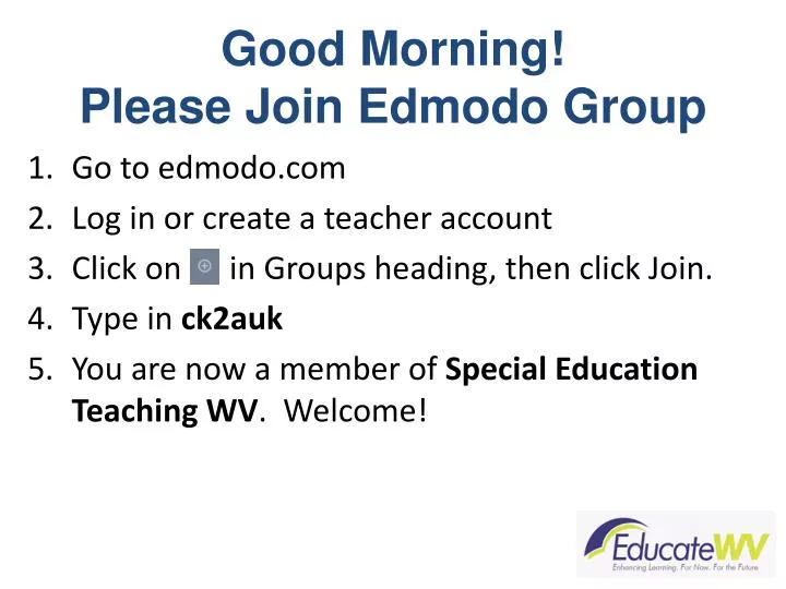 good morning please join edmodo group