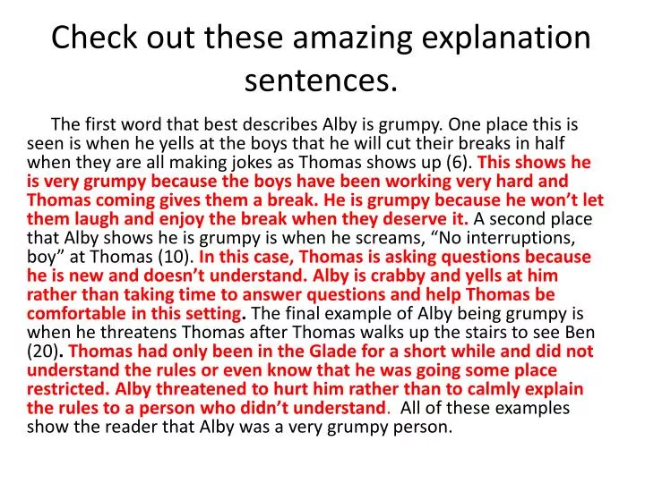 check out these amazing explanation sentences