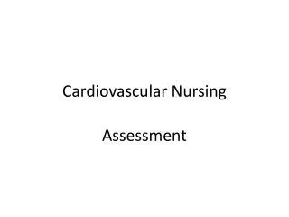 Cardiovascular Nursing