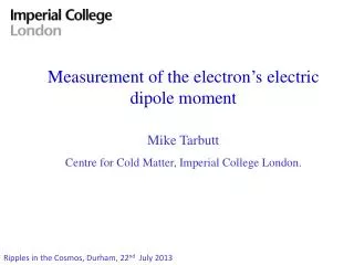 Measurement of the electron’s electric dipole moment