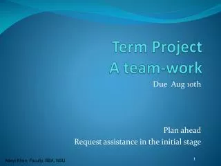 Term Project A team-work