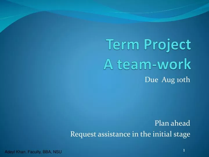 term project a team work