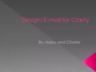 Design: E-mail for Clarity