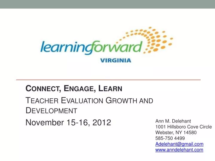 connect engage learn teacher evaluation growth and development november 15 16 2012