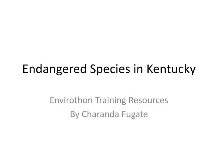 endangered species in kentucky