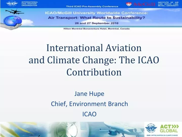 international aviation and climate change the icao contribution