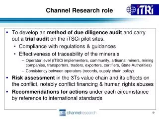 Channel Research role