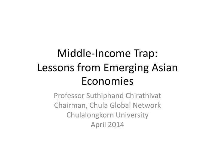 middle income trap lessons from emerging asian economies