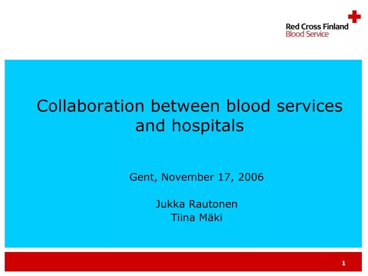 collaboration between blood services and hospitals