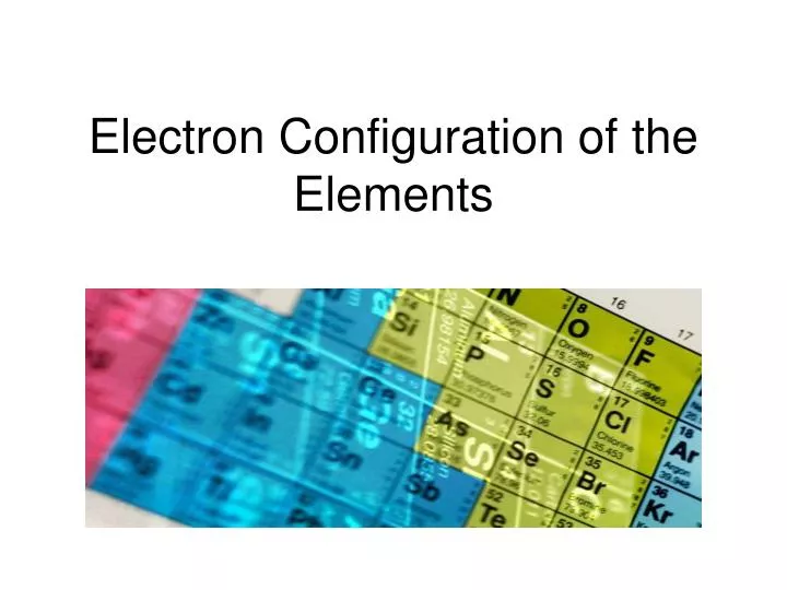 electron configuration of the elements