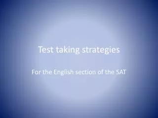 Test taking strategies