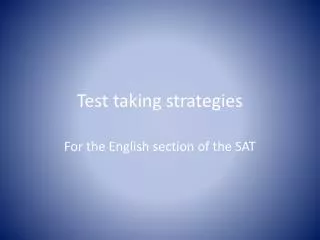 test taking strategies