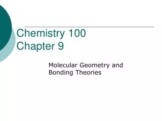 Chemistry 100 Chapter 9