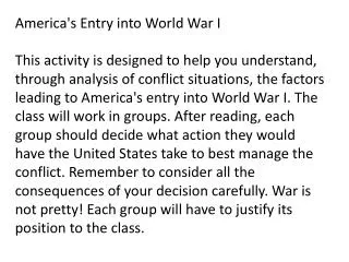 America Enters WW1 Powerpoint