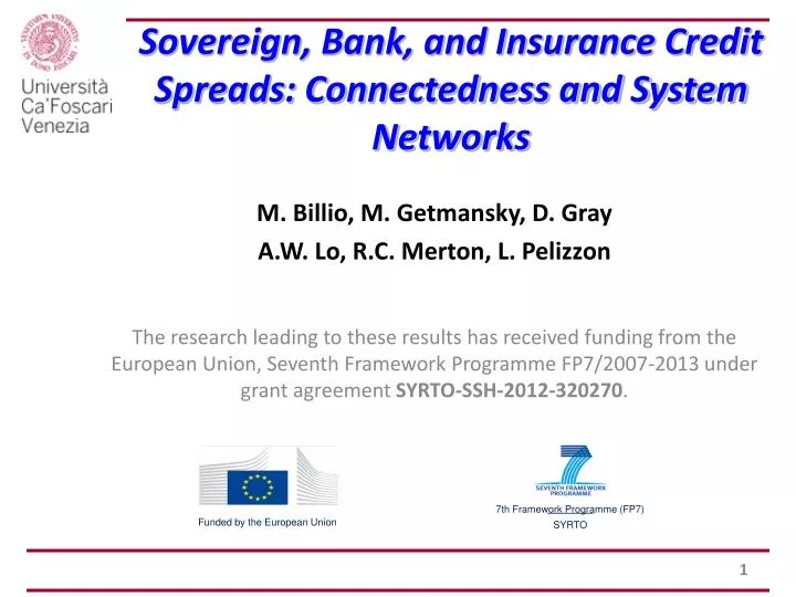 sovereign bank and insurance credit spreads connectedness and system networks