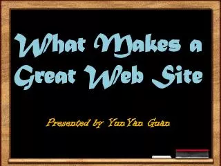 What Makes a Great Web Site