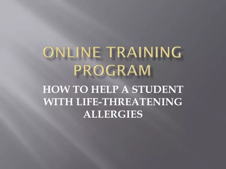 online training program