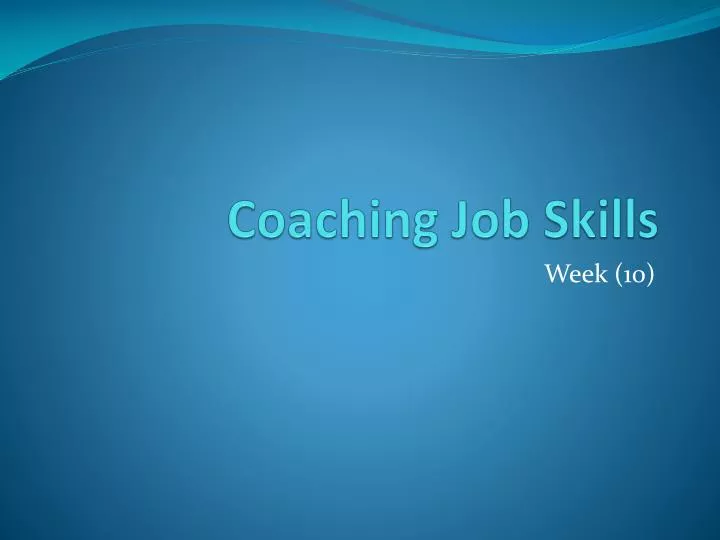 coaching job skills