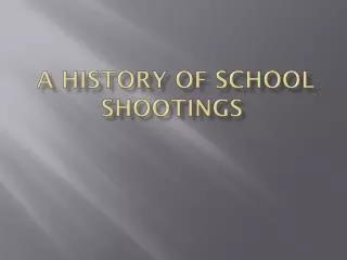 A History of School Shootings