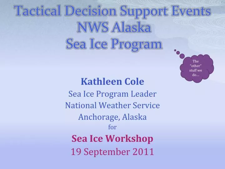 tactical decision support events nws alaska sea ice program