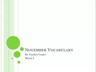November Vocabulary