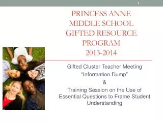 Princess Anne Middle School Gifted Resource Program 2013-2014