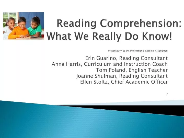 reading comprehension what we really do know