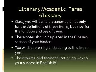 Literary/Academic Terms Glossary
