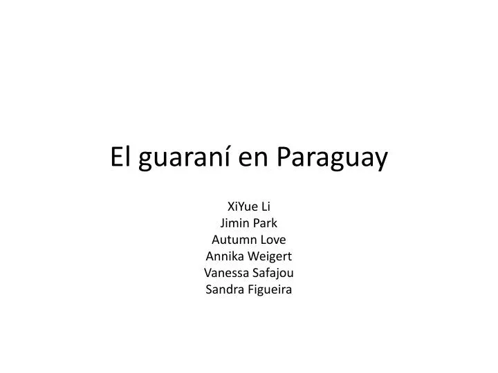 el guaran en paraguay