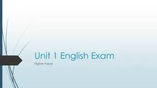 Unit 1 English Exam