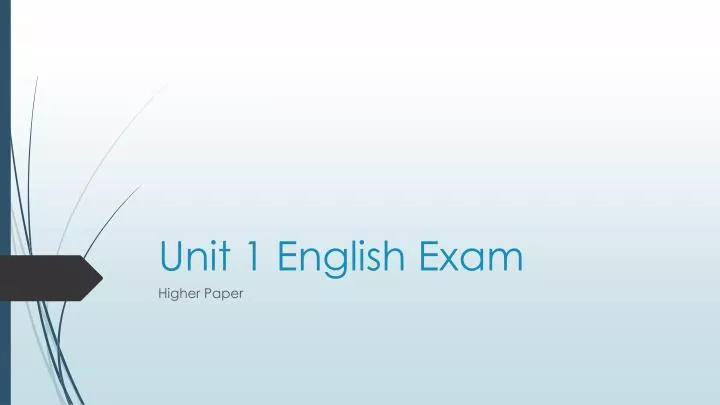 unit 1 english exam