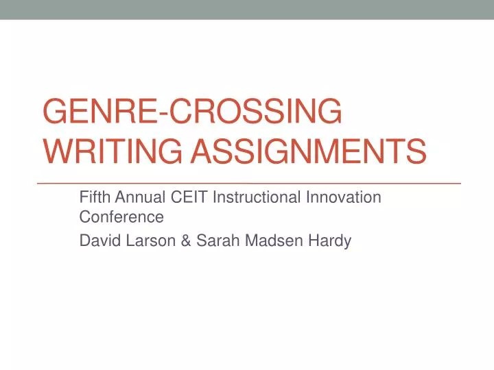 genre crossing writing assignments
