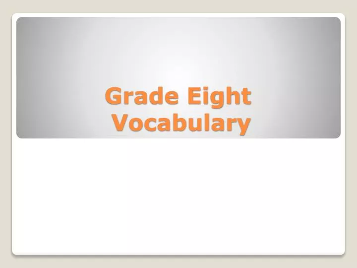 grade eight vocabulary