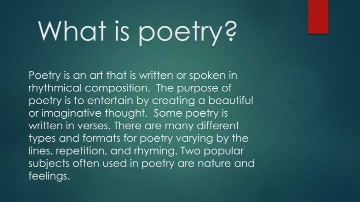 what is poetry