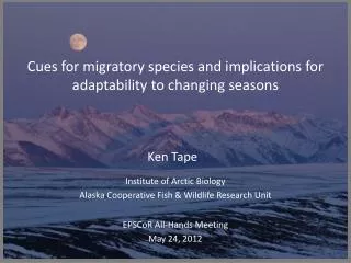 Cues for migratory species and implications for adaptability to changing seasons