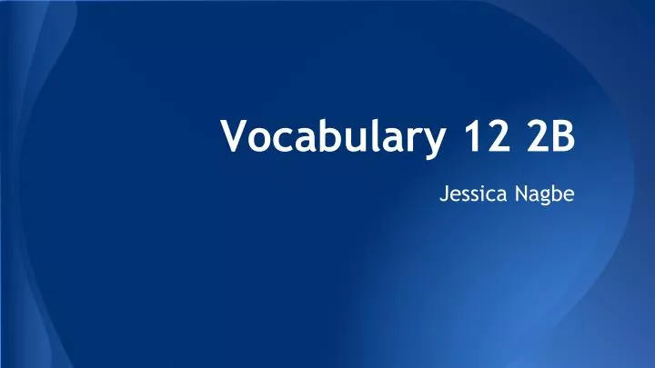 vocabulary 12 2b