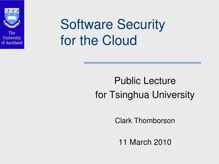 software security for the cloud