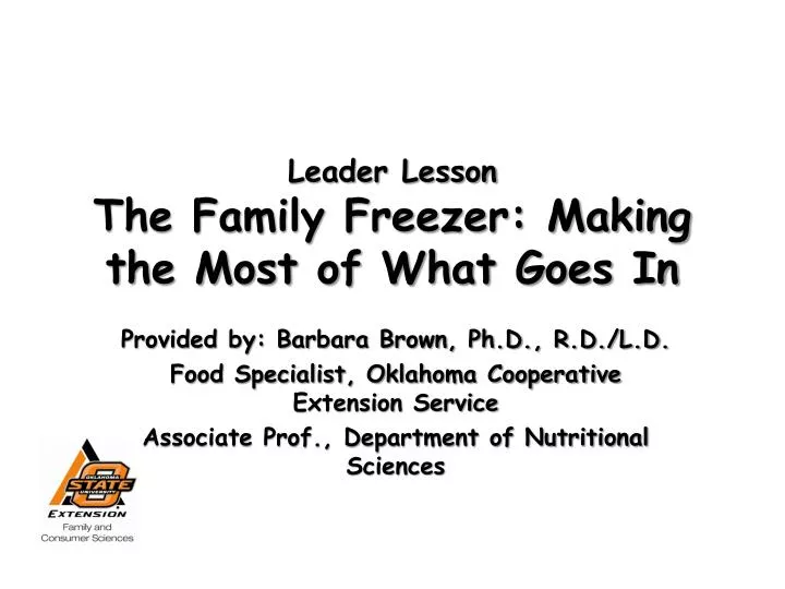 leader lesson the family freezer making the most of what goes in