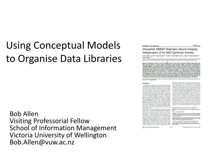 using conceptual models to organise data libraries