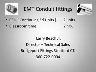 EMT Conduit fittings