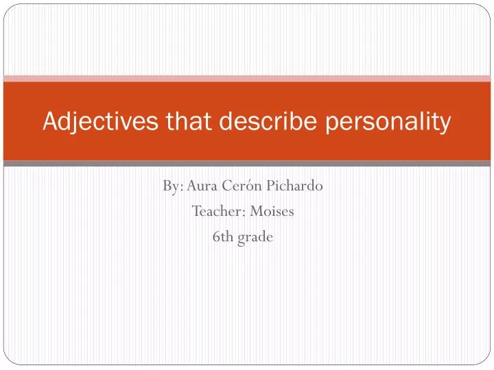 adjectives that describe personality