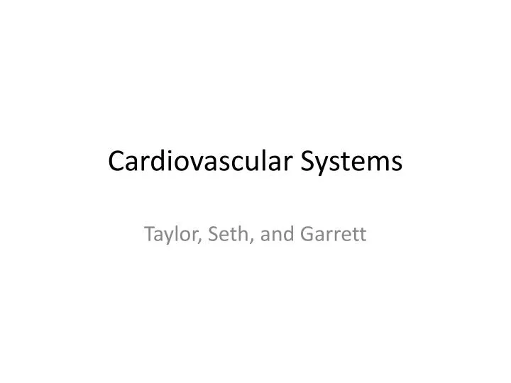 cardiovascular systems