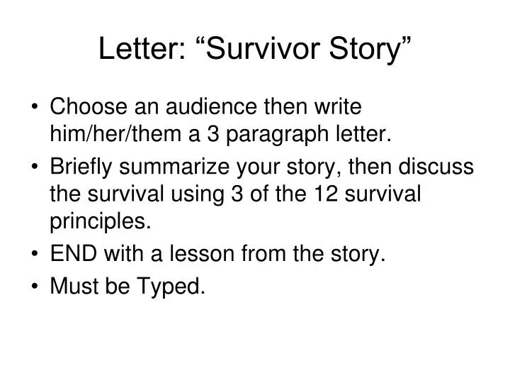 letter survivor story